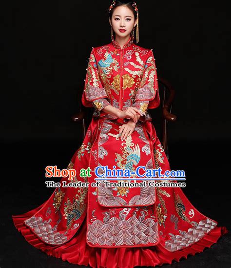 Chinese Traditional Wedding Embroidered Dragon And Phoenix Bottom