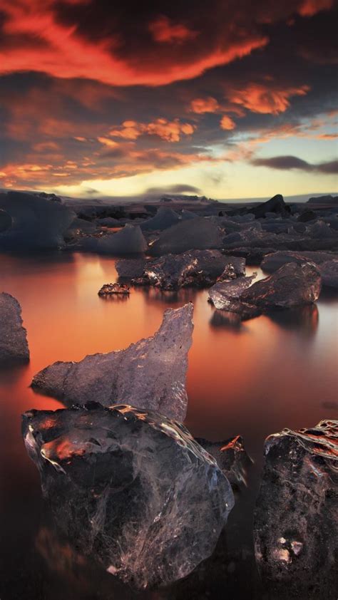 Frozen Hell Sunset Over Jökulsárlón Glacier Lagoon Iceland Windows