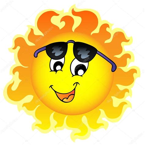 Cute Funny Sun With Sunglasses — Stock Vector © Clairev 4525420