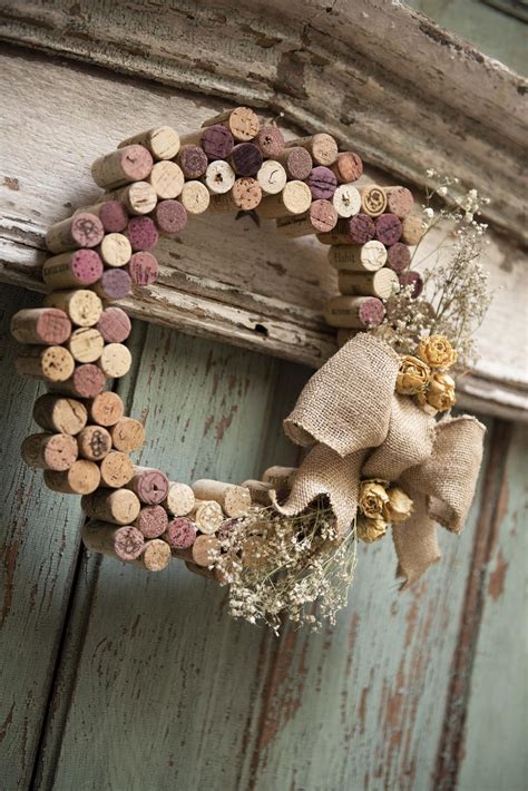 Beautiful Wine Cork Wreath One Of A Kind Dried Flowers Or Etsy Wine