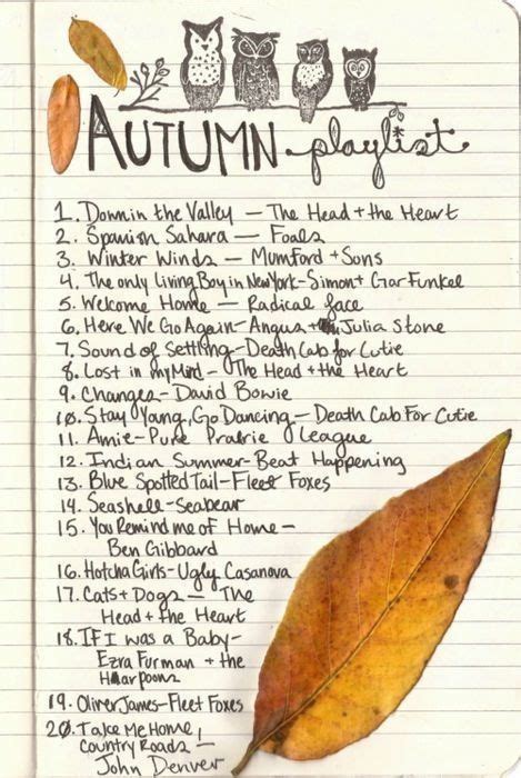 My Autumn Playlist From Now On ️ Fall Playlist Song Playlist Holiday