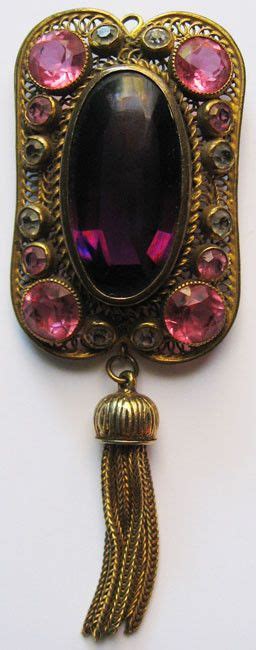 Details About Hobe Vintage Ornate Filigree Pink Rhinestone