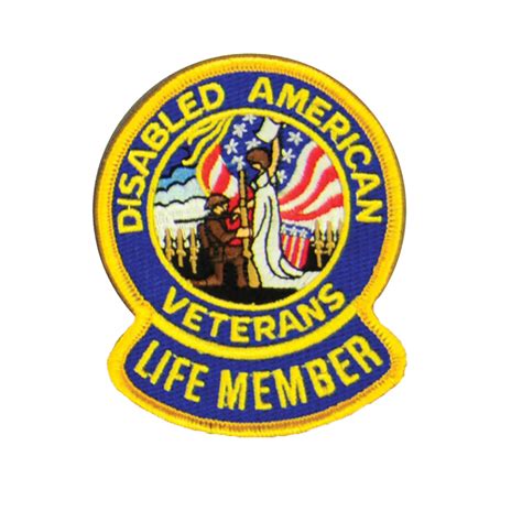 3 Life Member Embroidered Patch Single Dav