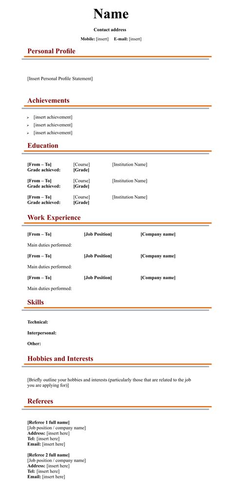 Blank Resume Templates To Print Get Free Templates