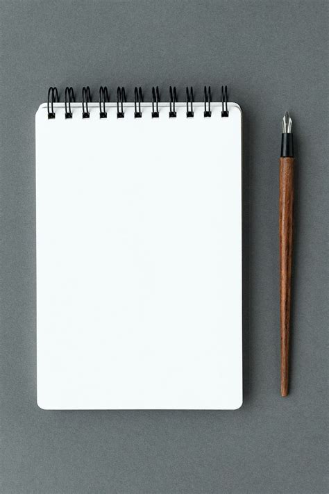 Blank Plain White Notebook With A Fountain Pen Premium Image By