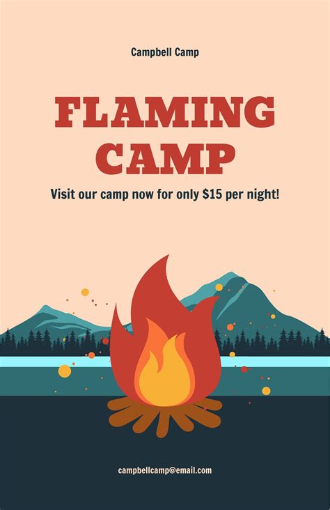 Campfire Poster Template In Psd Illustrator Word Publisher Pages