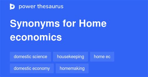 Home Economics Synonyms 128 Words And Phrases For Home Economics