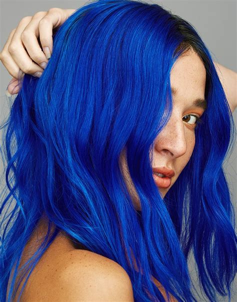 bright blue hair royal blue hair dyed hair blue hair color blue hair inspo color dye my