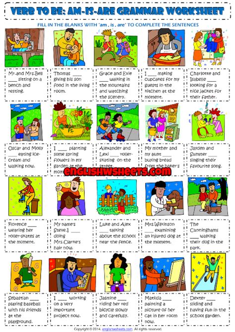 The verb (has) is used with the subject third person singular number. Verb To Be : Am Is Are ESL Exercises Worksheet for Kids