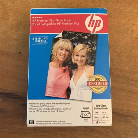Hp Premium Plus Photo Paper Soft Gloss 4x6 Borderless 100 Sheets Inkjet
