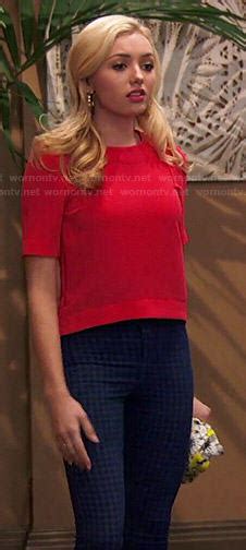 Wornontv Emmas Red Top And Checked Jeans On Jessie Peyton List Clothes And Wardrobe From Tv