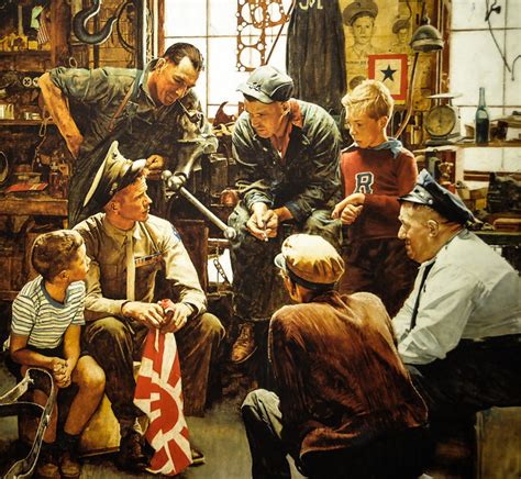 Norman Rockwell The War Hero Homecoming Marine 1945 At The