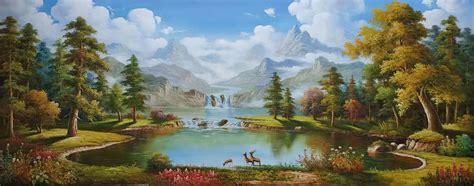 Feng Shui Waterfall Painting