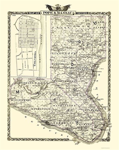 Maps Of The Past Historical Map Of Pope Massac Counties
