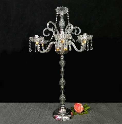 New Style Wedding Candle Holder Centerpiece 100cm Height Acrylic Glass