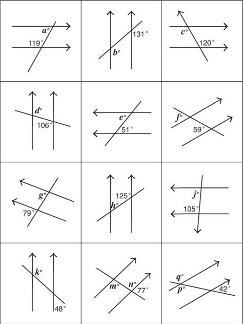 Angles In Transversal Worksheet