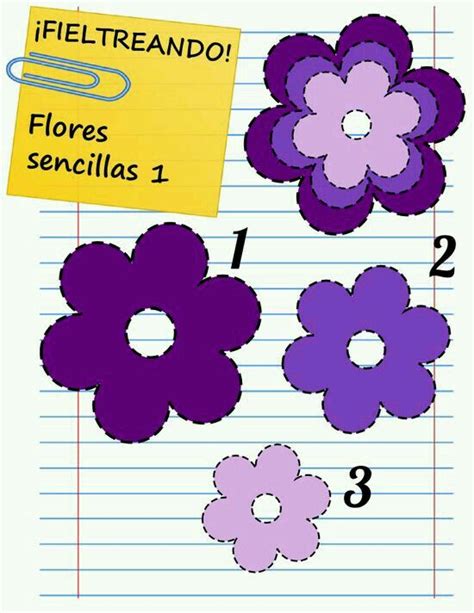 Molde Flores Sencillas Dyi Flowers Felt Flowers Patterns Felt