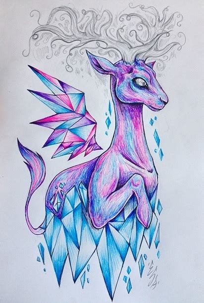 Experiment with deviantart's own digital drawing tools. Crystal Deer by BubbleCupTea on DeviantArt