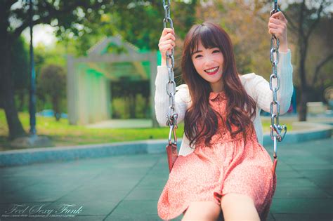 wallpaper asian swings model smiling urban women outdoors 2048x1365 wallpapermaniac