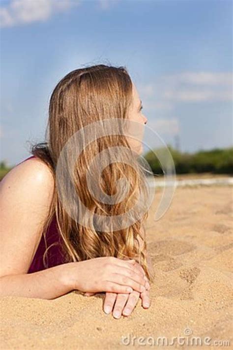 Woman At The Beach Stock Image Image Of Sideways Vacation 41942245