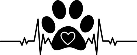 Dog paw with heart beat - CreativFabrica Heart Beat, Dropbox, Dog Paws