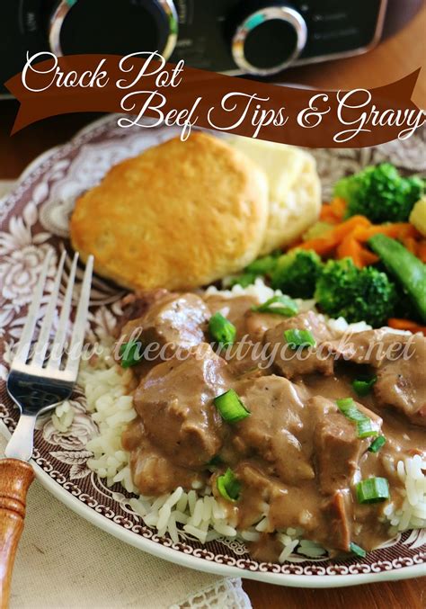 Easy crock pot beef tips. Crock Pot Beef Tips and Gravy - The Country Cook