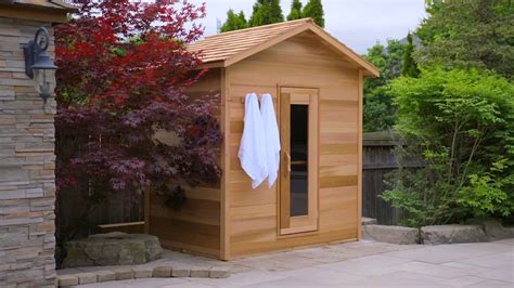 Dundalk Outdoor Cabin Sauna Red Cedar Heater Included Divine Saunas