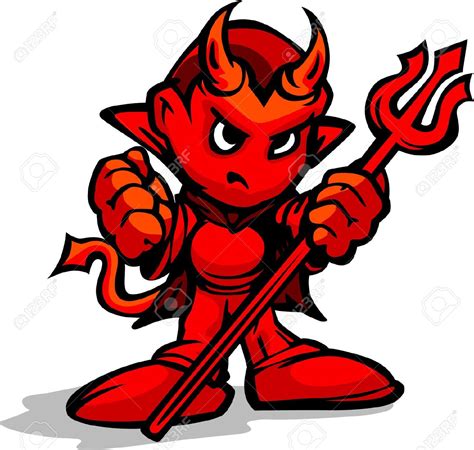 15208982 Cartoon Vector Illustration Of A Tough Kid Demon Or Devil With