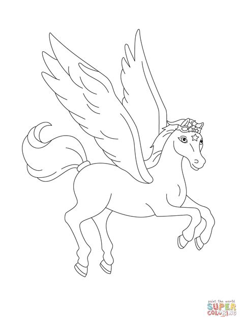 Pegasus Flying Coloring Online Super Coloring
