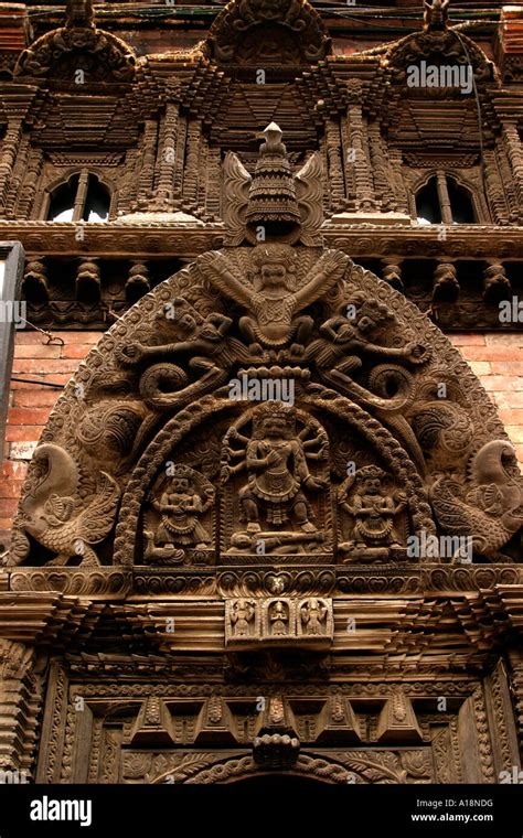 Nepal Crafts Bhaktapur Tachupal Tole Pujari Math Ornately Carved Wooden