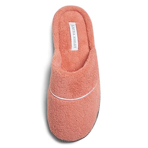 slippers laura ashley women s spa slip on rugged scuff slippers with memory foam