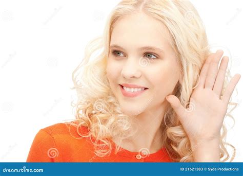 Woman Listening Gossip Stock Image Image Of Hearsay 21621383