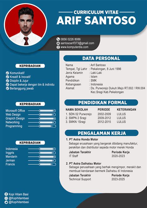 Contoh Desain Cv Yang Baik Curriculum Vitae Online Curriculum Vitae Resume Free Design