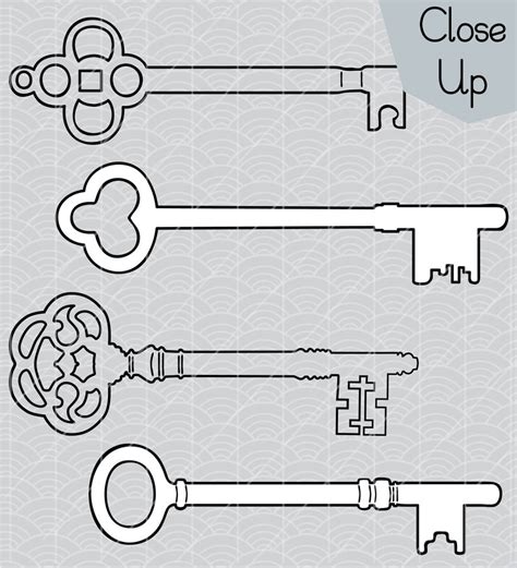 Clip Art Hand Drawn Victorian Keys Vector Doodles Heart Lock Outline
