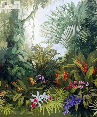 Tropical Forest Leaves Tree Wall Living Mural