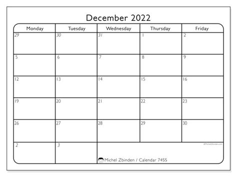 Printable Calendars By Michel Zbinden