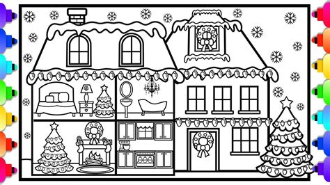 List Of Christmas House Coloring Book Pages Ideas Juga Tm