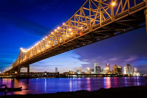 New Orleans Skyline At Night Louisiana Usa Go Next