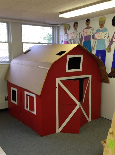 Our Wonderful Big Red Barn Made With 3 Refrigerator Boxes