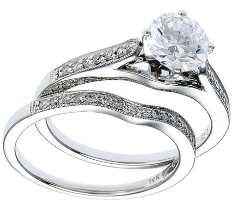 White Gold Diamond Ring And Band Wedding Set Diamond Wedding Sets Gold