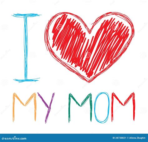 I Love My Mom Stock Vector Illustration Of Heart Love 28738821