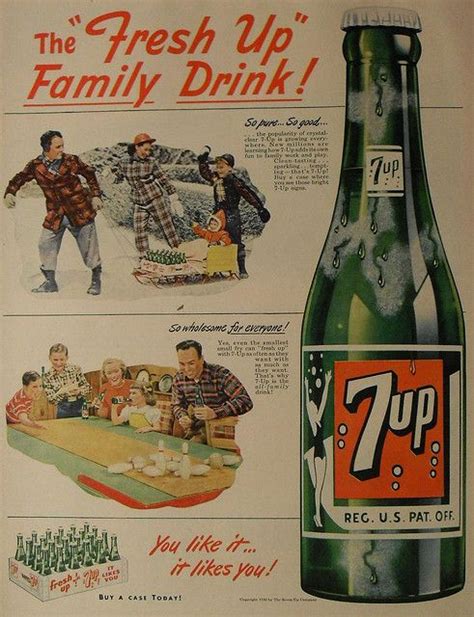1950s Vintage 7up Advertisement Bottle Seven Up 2 Old