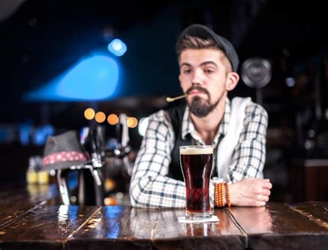 Premium Photo Bearded Bartending Surprises With Its Skill Bar