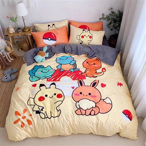 Kawaii Pokemon Bedding Set Pokemon Bed Sheets Pokemon Bedding