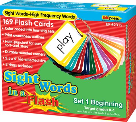 Sight Words In A Flash Cards Grades K 1 Tcr62315 Teacher Created