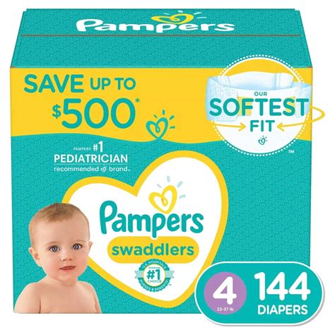 Pampers Swaddlers Diapers Size 4 22 37 Pounds 144 Count