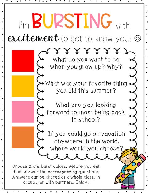 Freebie Get To Know You Activity For The First Week Of School Full Size Poster And Smaller