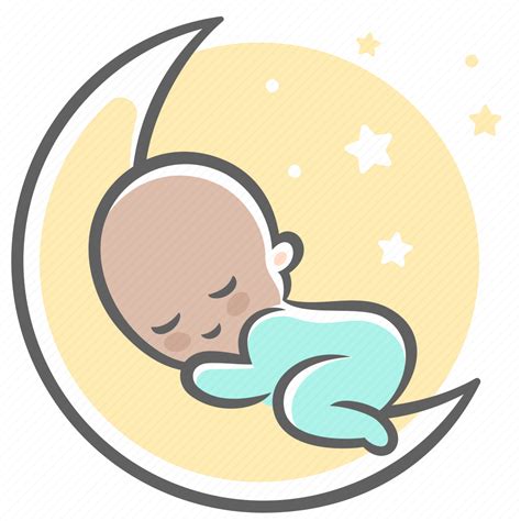 Baby Sleeps Moon Sweet Dream Sleep Icon Download On Iconfinder