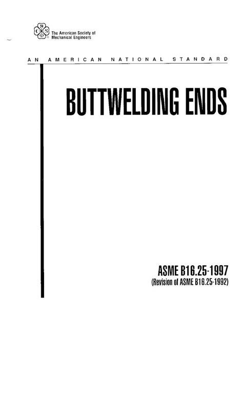 Pdf Asme B1625 1997 Butt Welding Ends Dokumentips