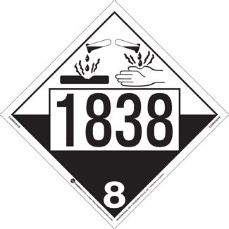 UN 1838 Hazard Class 8 Corrosives Tagboard ICC